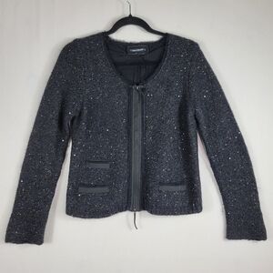 Luisa Cerano virgin wool/ silk knit Zip up cardigan/jacket